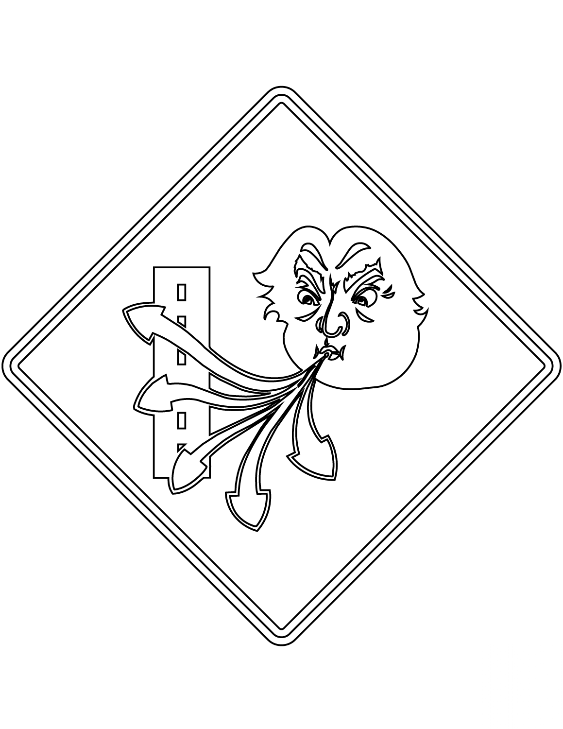 Warning sign for windy/gusty area...