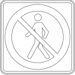 "No Pedestrian Crossing" Sign in...