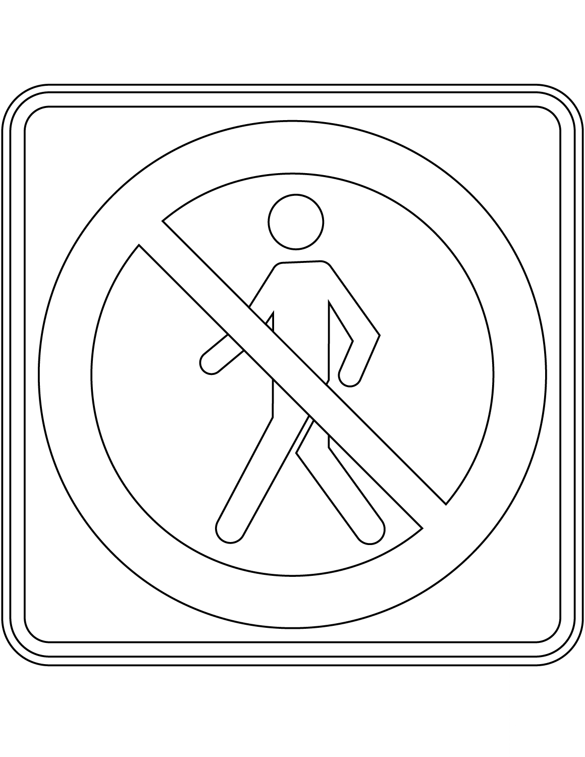 "No Pedestrian Crossing" Sign in...