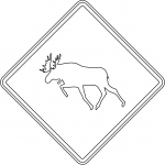 "Moose Crossing" Sign in Ontario
