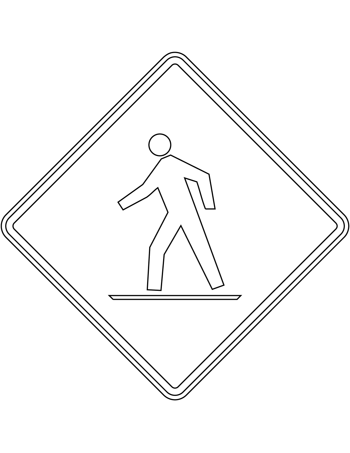 "Pedestrian Crossing Ahead" Sign in...