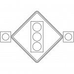 "Traffic Signal Ahead with Flashing...