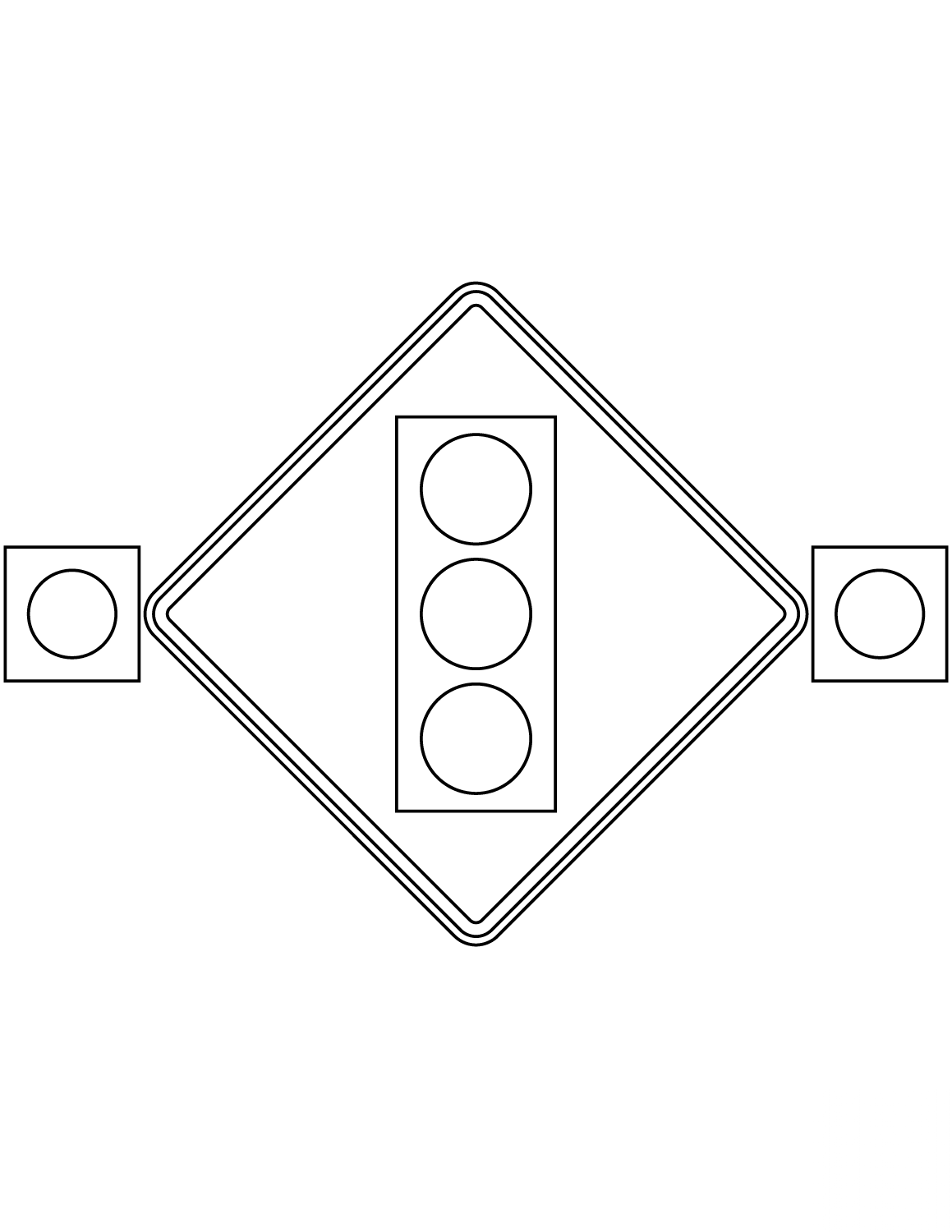 "Traffic Signal Ahead with Flashing...