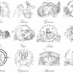 Rozjaśnione znaki zodiaku stworzone...