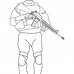 Soldier with M16
