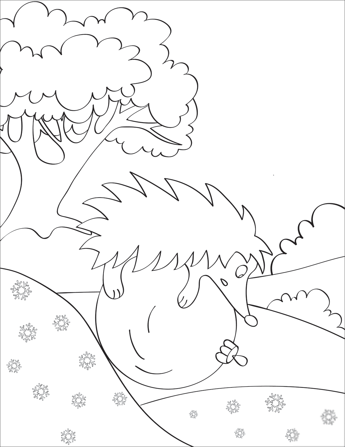 Hedgehog Rolling on Christmas Ball