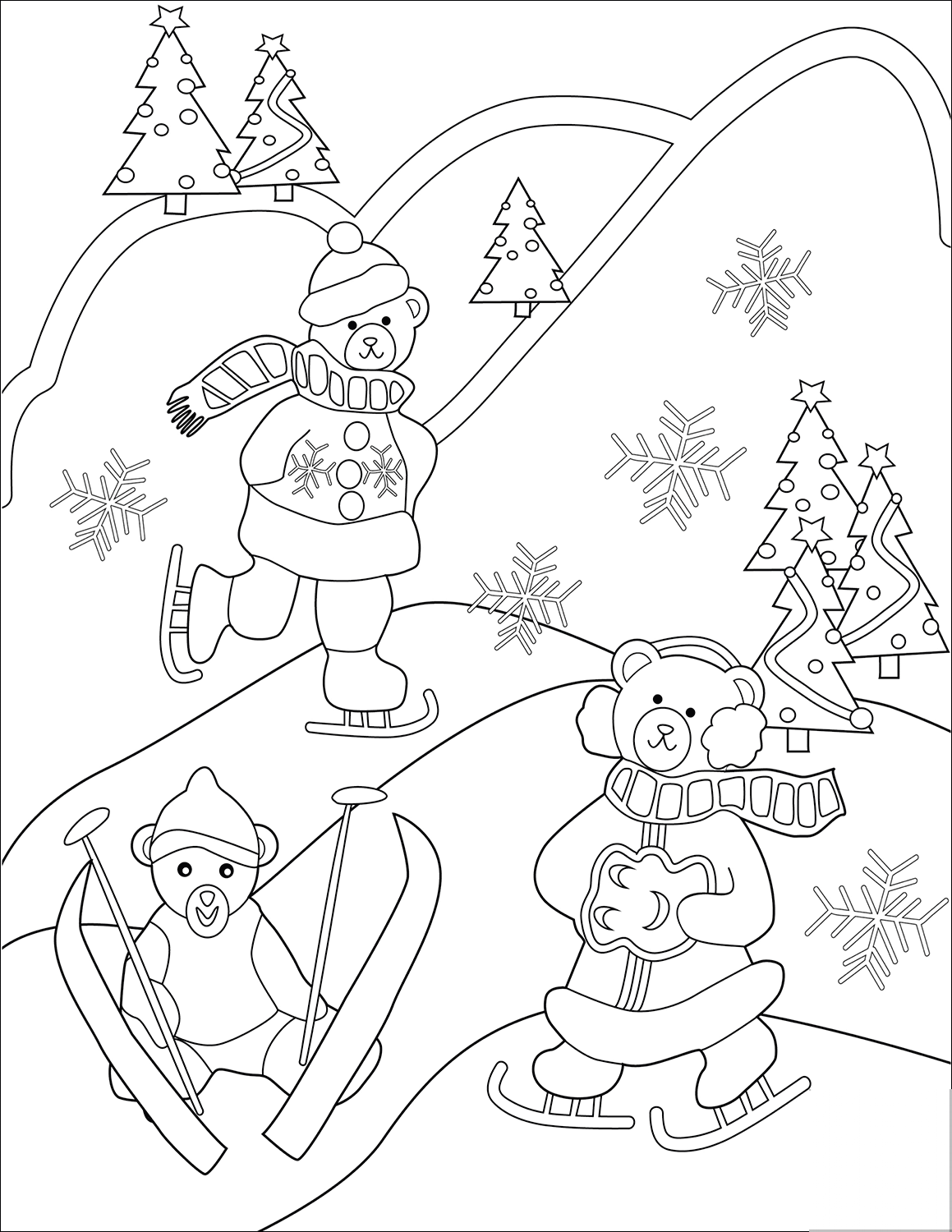 Skating and Skiing Bears