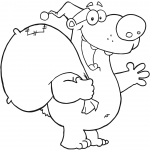 Happy Santa Bear Waving a Greeting