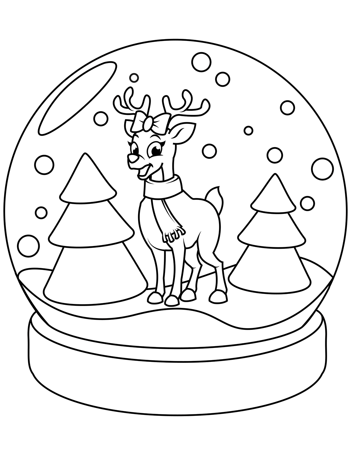 Christmas Snow Globe with Reindeer