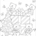 Cute Bears with Big Christmas Gift Box