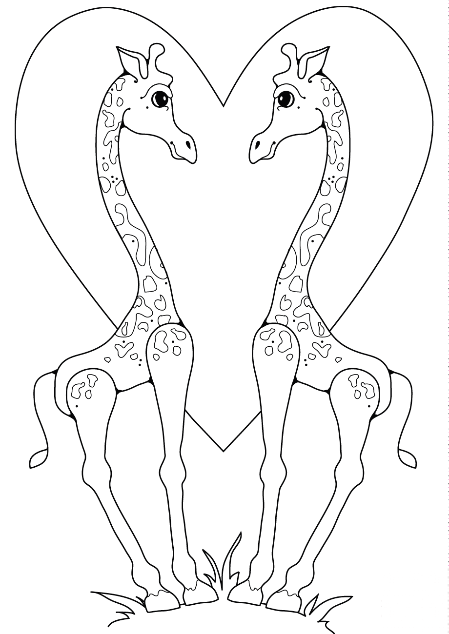 Two Giraffes in Love