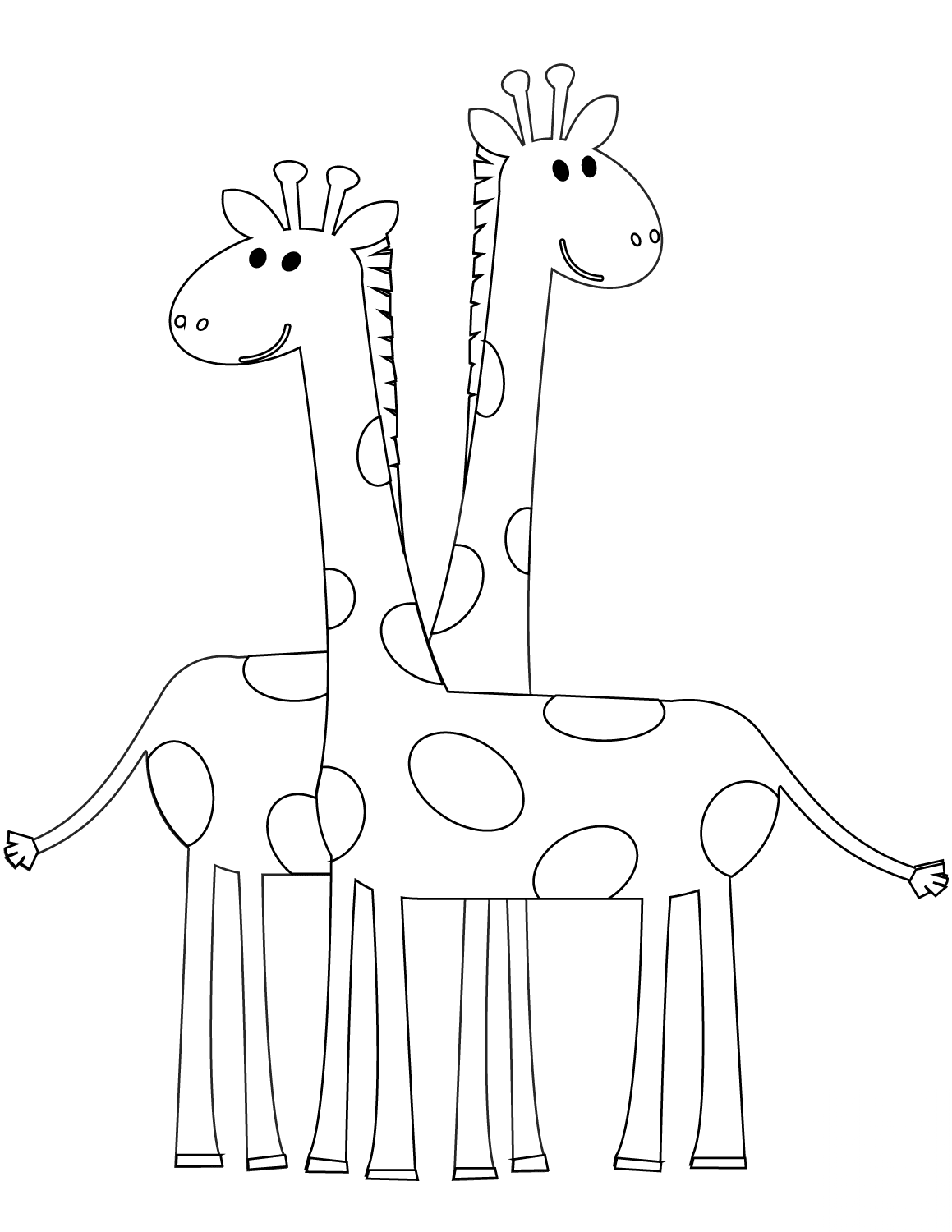 Two Cartoon Giraffes