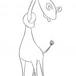 Cartoon Giraffe with Neck in a Knot