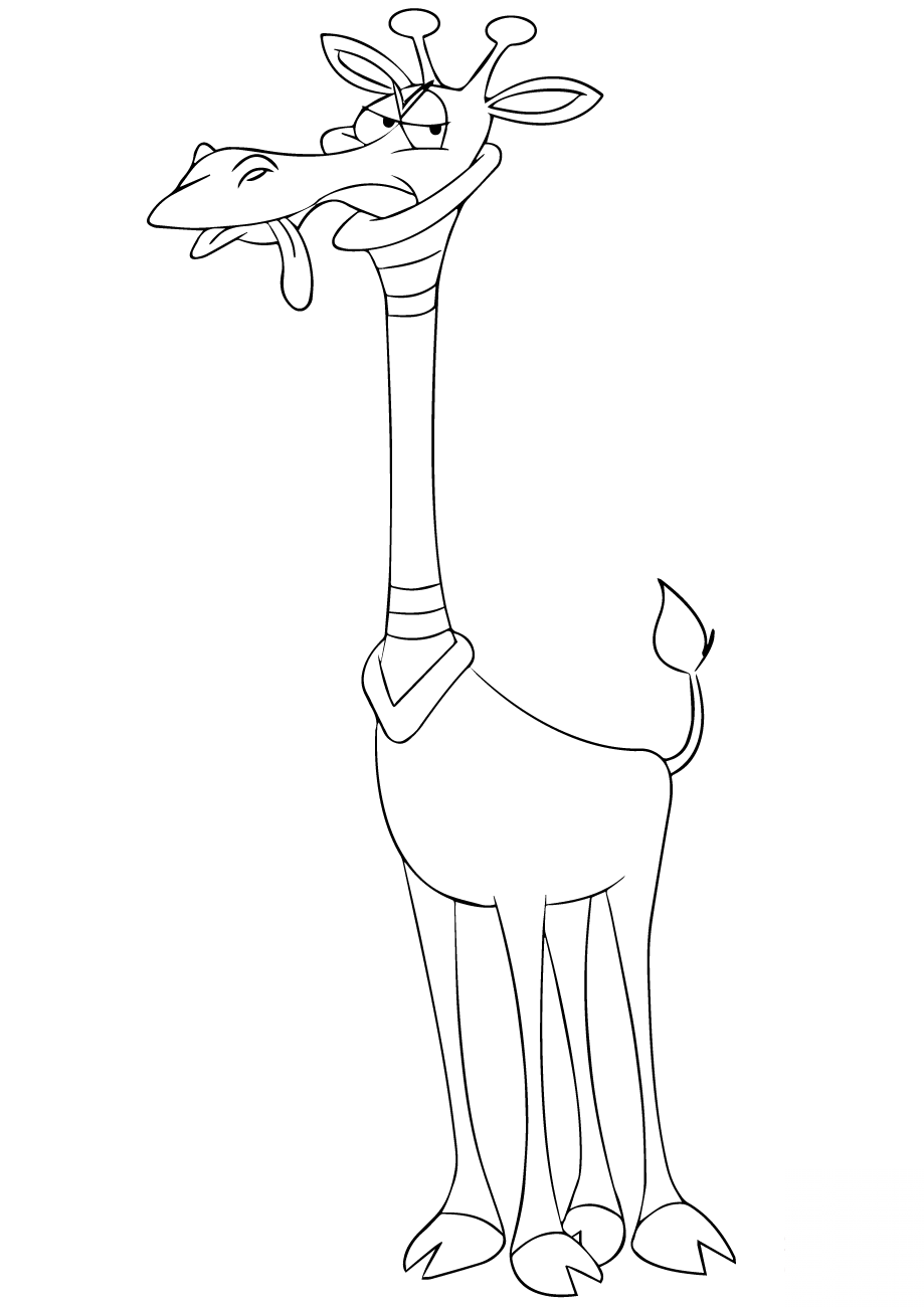 Cartoon Giraffe with Neck Brace