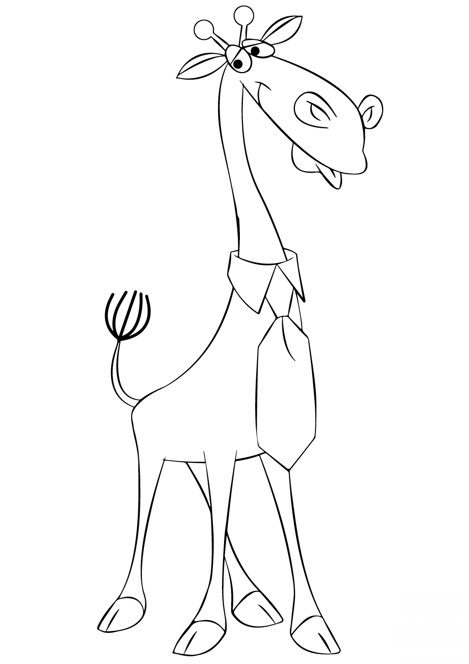 Cartoon Giraffe Wearing a Tie